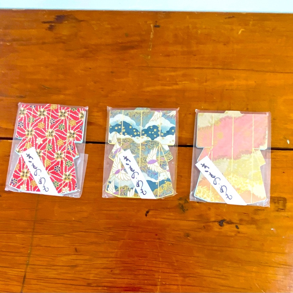 Lot of 3 Small Kimono Notepads